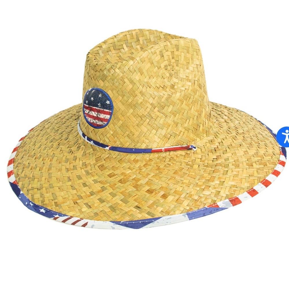 American Flag Straw Sun Hat